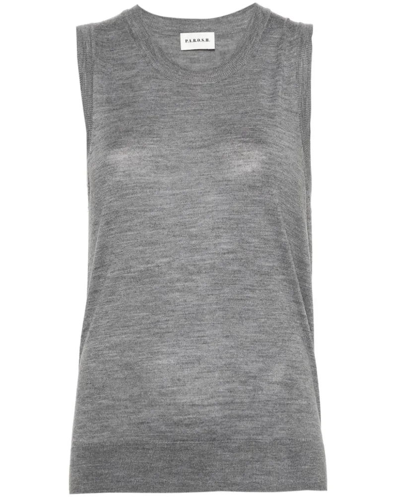 P.A.R.O.S.H. P.A.R.O H. Fein gestricktes Top - Grau Grau