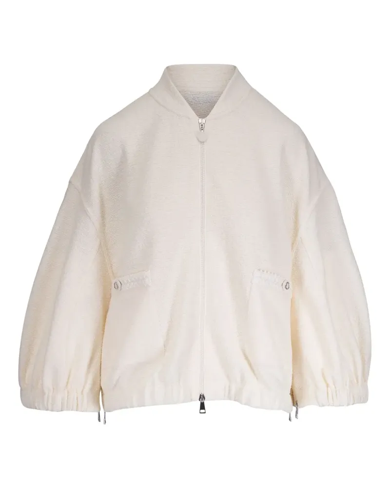 Moncler Bomberjacke aus Bouclé - Weiß Weiß
