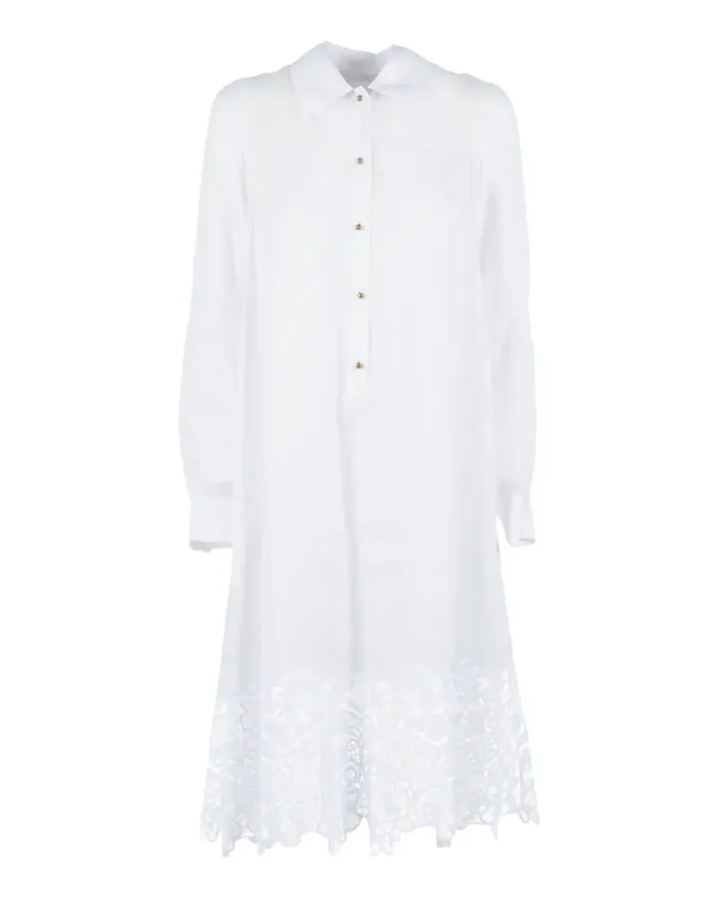 Max Mara lace-trim shirt dress - Weiß Weiß