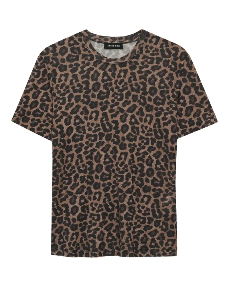 Anine Bing Sylvie T-Shirt mit Leoparden-Print - Braun Braun
