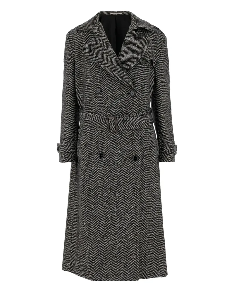 Tagliatore Trenchcoat mit Fischgrätenmuster - Grau Grau