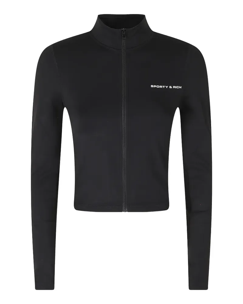 SPORTY & RICH Freya Bold logo-embroidered zip-up jacket - Schwarz Schwarz