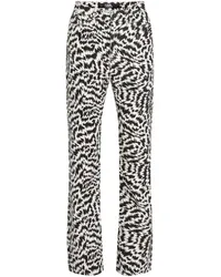 Karl Lagerfeld Gerade Jeans mit Zebra-Print Schwarz