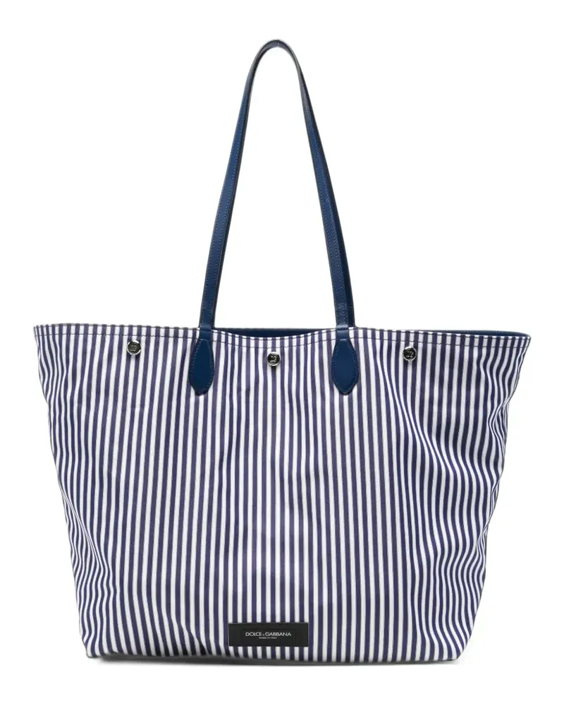 Dolce & Gabbana vertical-stripe tote bag - Blau Blau