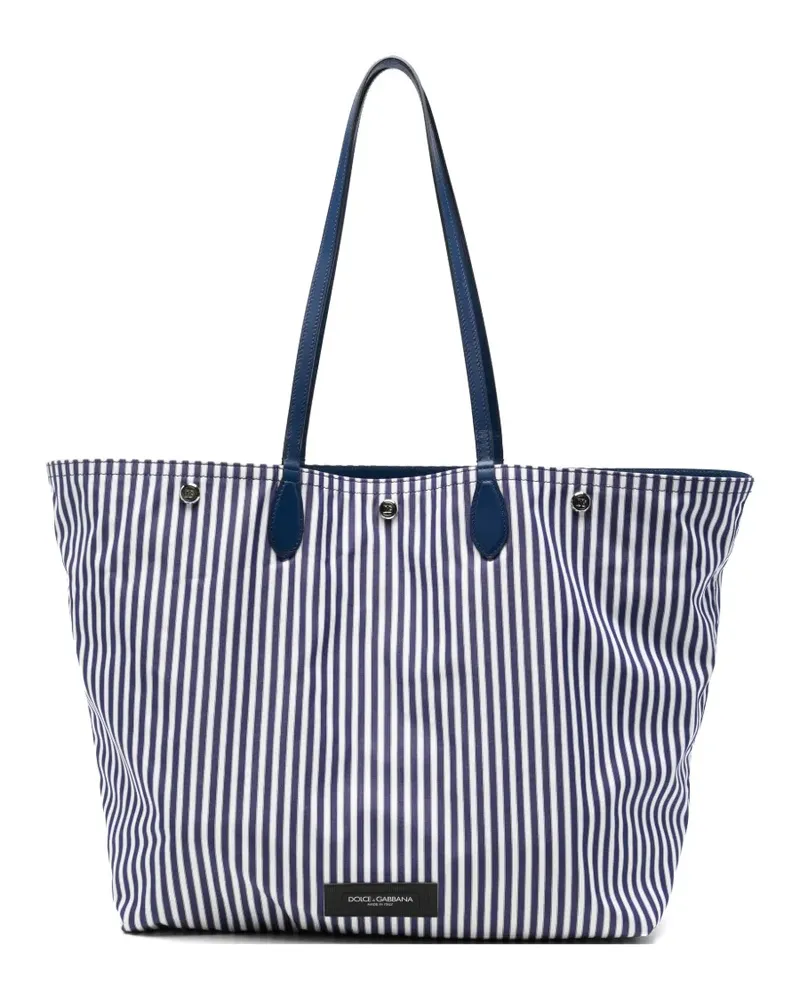 Dolce & Gabbana Shopper mit Längsstreifen - Blau Blau