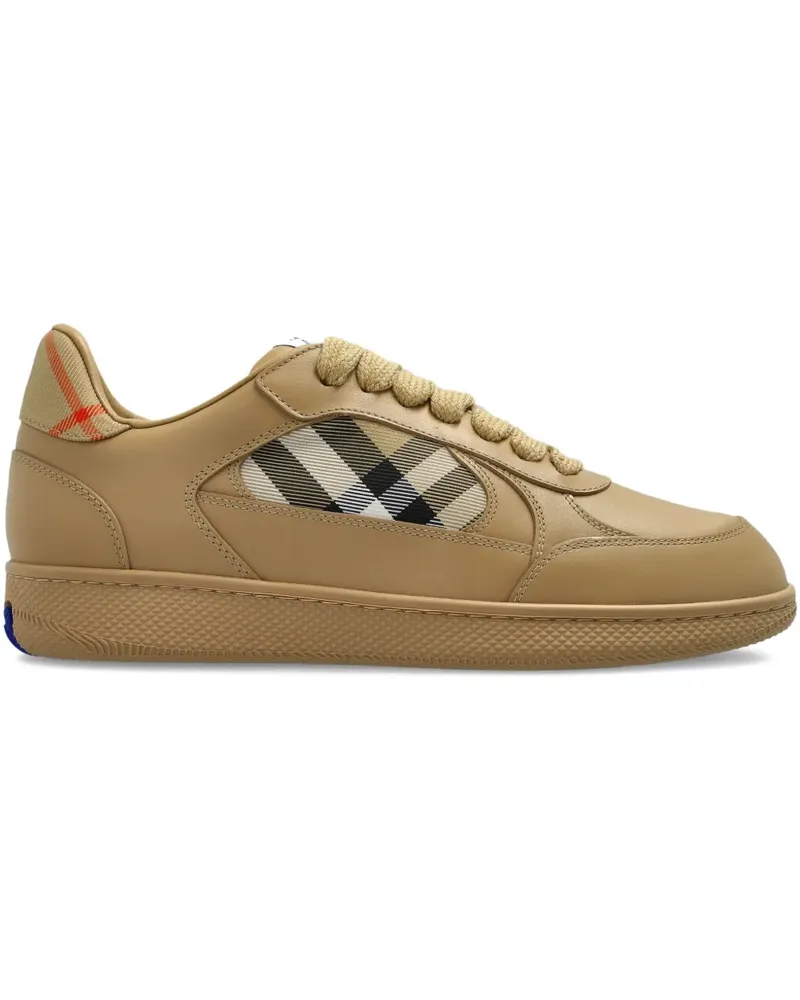 Burberry Terrace Sneakers mit kariertem Einsatz - Nude Nude