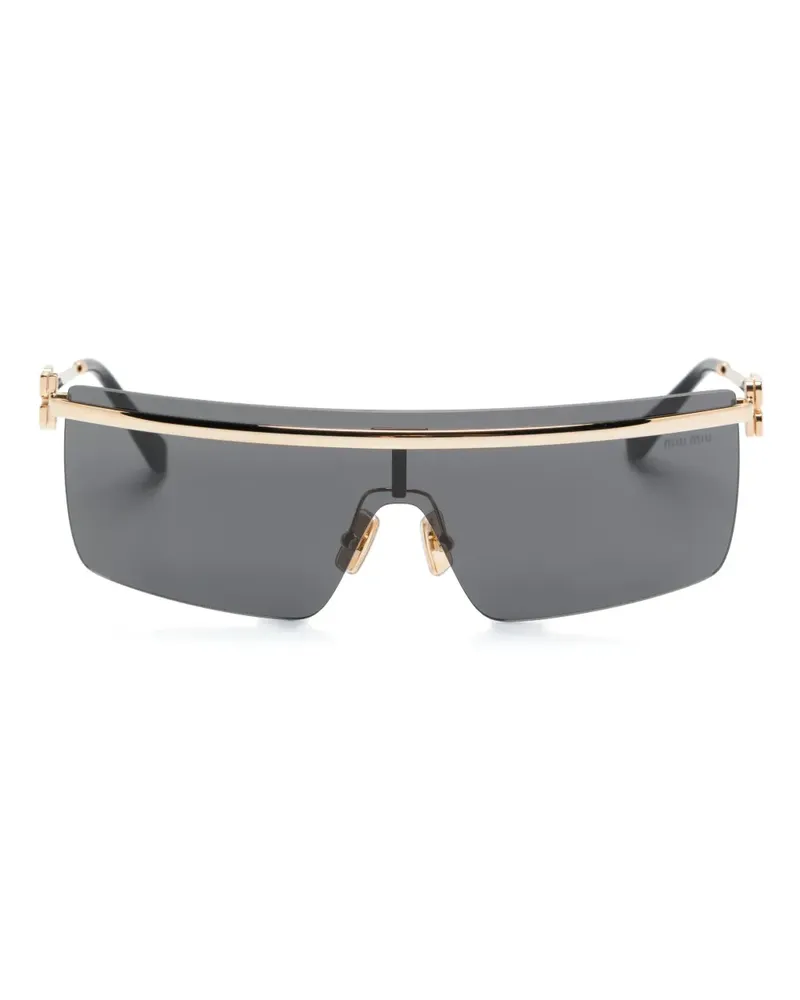 Miu Miu Sonnenbrille mit durchgehendem Glas - Gold Gold