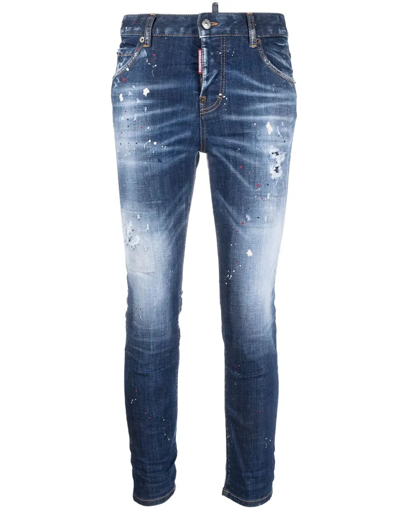 Dsquared2 Halbhohe Skinny-Jeans - Blau Blau