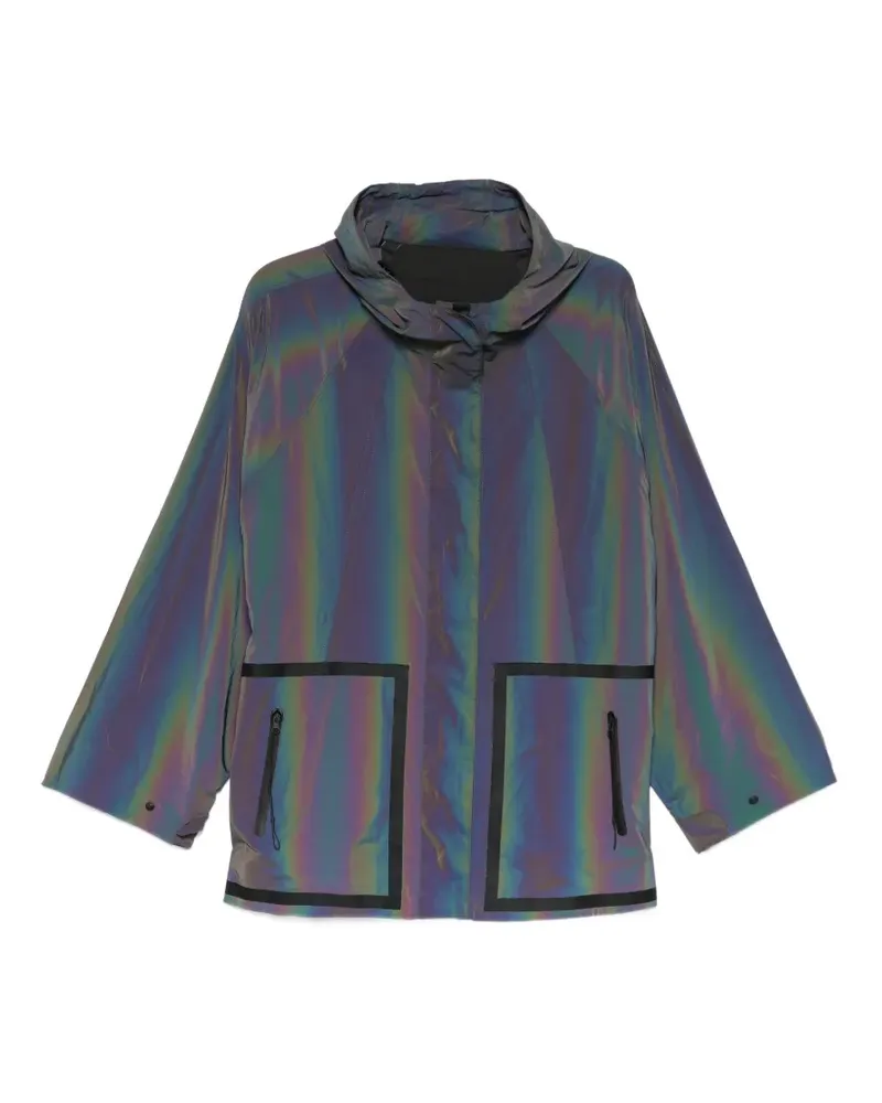 Osklen iridescent zip-up hooded jacket - Blau Blau