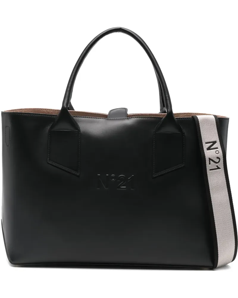 N° 21 Shopper mit Logo-Prägung - Schwarz Schwarz