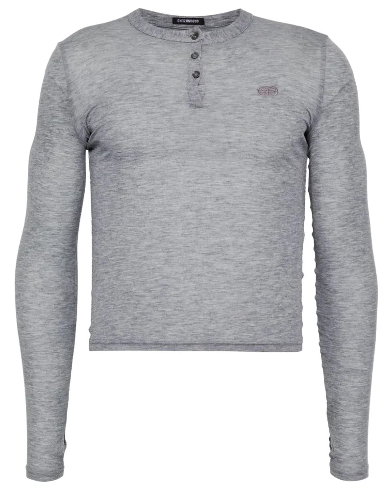 Ground Zero T-Shirt mit Logo-Stickerei - Grau Grau