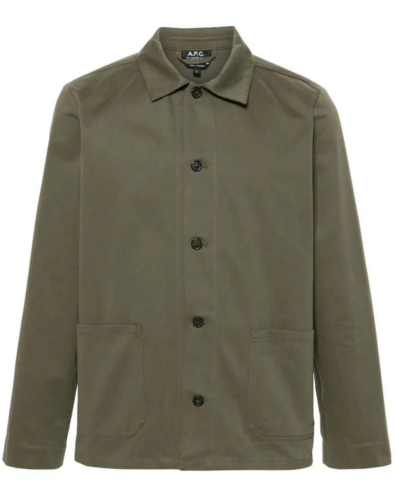 A.P.C. Twill-Hemdjacke - Grün Grün