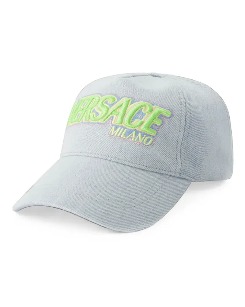 Versace logo-embroidered denim baseball cap - Blau Blau