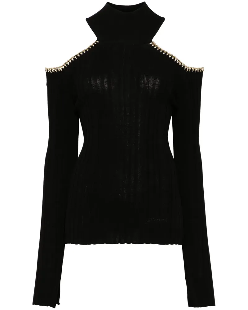Ganni Oberteil mit Cut-Outs - Schwarz Schwarz