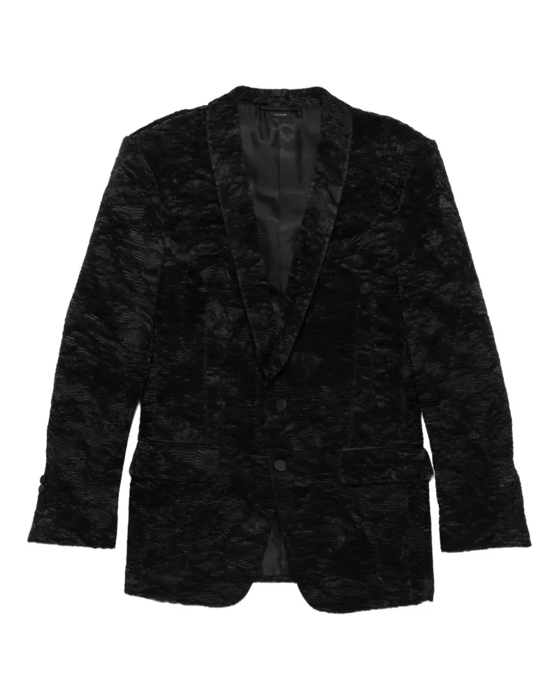 Tom Ford plissé-textured silk-blend blazer - Schwarz Schwarz