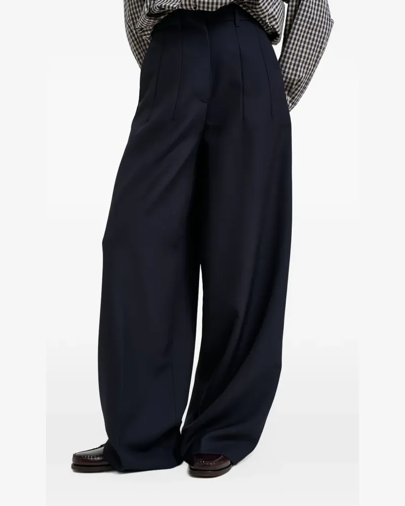 nine:inthe:morning Zina pleated wide-leg trousers - Blau Blau