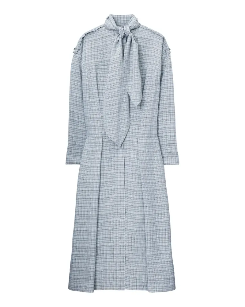 Tory Burch Jacquard-Hemdkleid mit Schleifenverschluss - Grau Grau