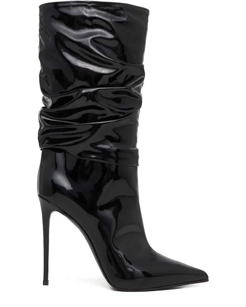 Le Silla 120mm ruched high-shine boots - Schwarz Schwarz