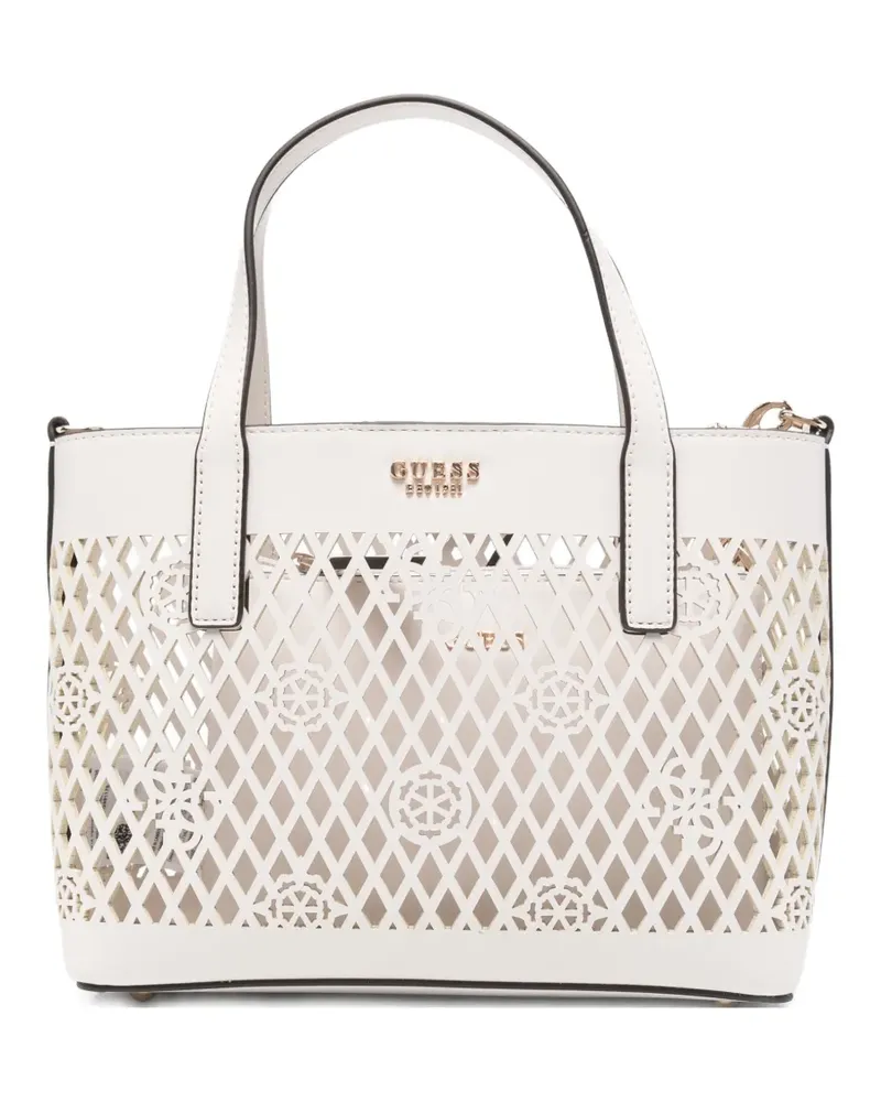 Guess Mini Letty Tote Bag mit Laserschliff - Nude Nude
