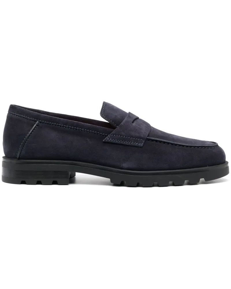 Santoni Rock Penny-Loafer aus Wildleder - Blau Blau