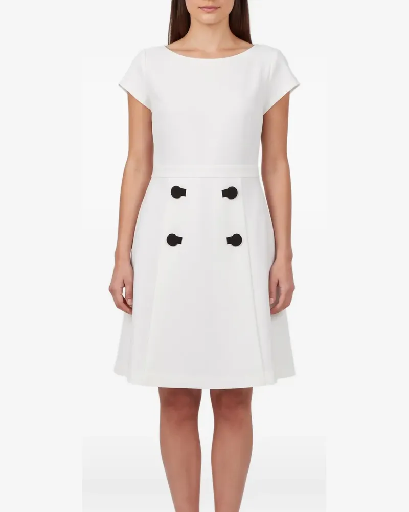 Moschino Bateau-Minikleid mit Knopfdetail - Weiß Weiß