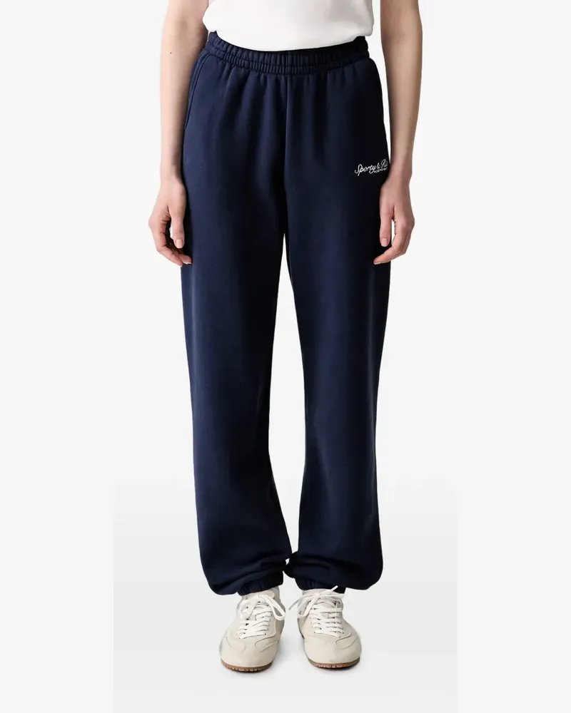 SPORTY & RICH Bestickte Syracuse Jogginghose - Blau Blau