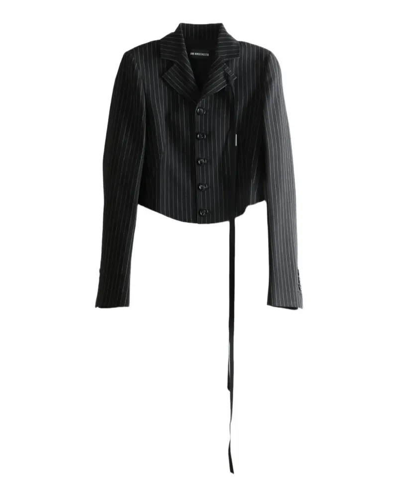 Ann Demeulemeester Manda pinstripe-pattern cropped jacket - Schwarz Schwarz