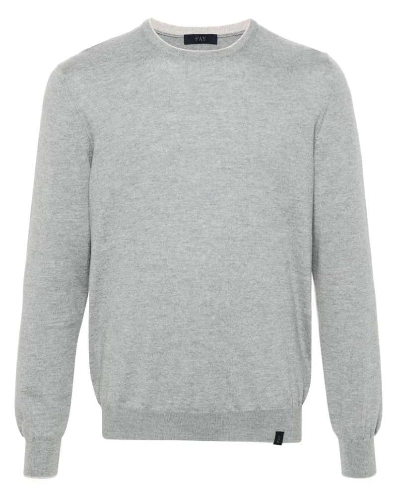 Fay Klassischer Pullover - Grau Grau