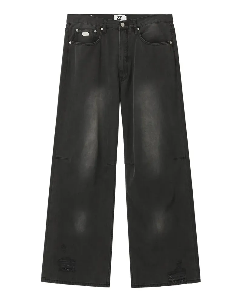 Izzue distressed wide-leg jeans - Schwarz Schwarz