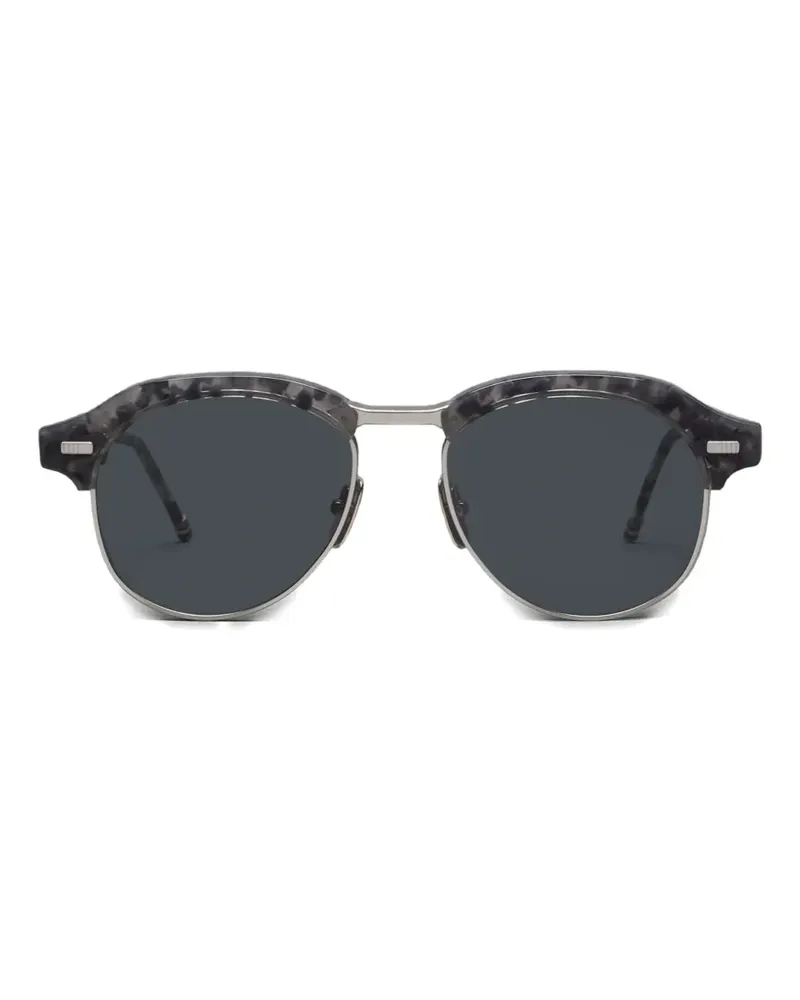 Thom Browne tortoiseshell-effect pilot sunglasses - Grau Grau