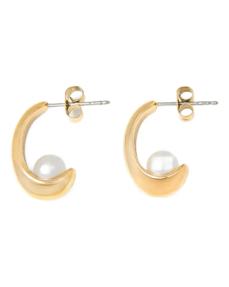 Karl Lagerfeld pearl-embellished crescent earrings - Gold Gold