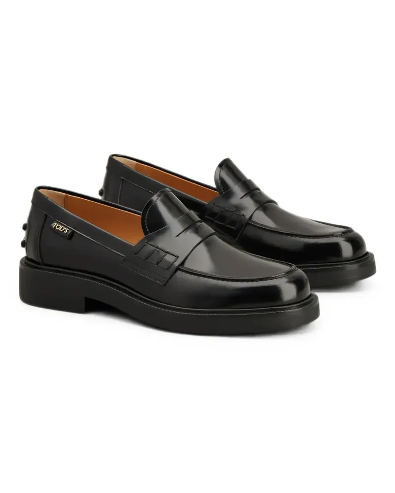 TOD'S Loafer mit Logo-Schild - Schwarz Schwarz