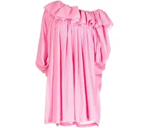 One-Shoulder-Kleid mit Volants - Rosa