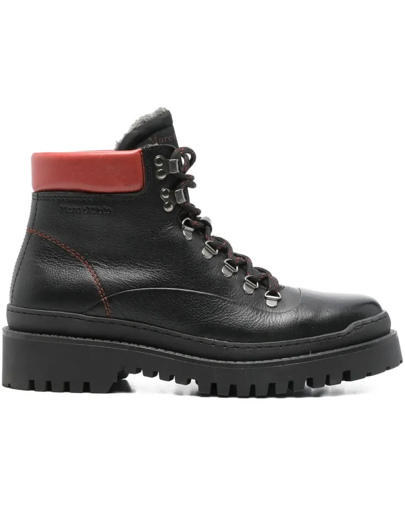 Marc O'Polo Schnürstiefel aus Leder - Schwarz Schwarz