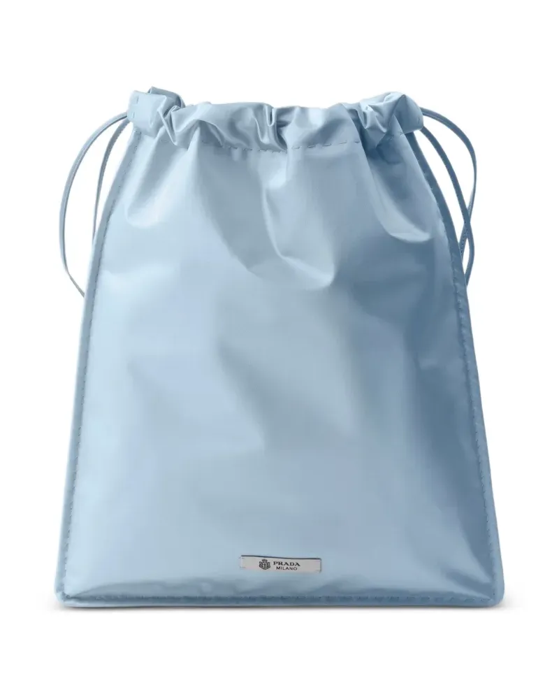 Prada Wish silk duchesse pouch - Blau Blau