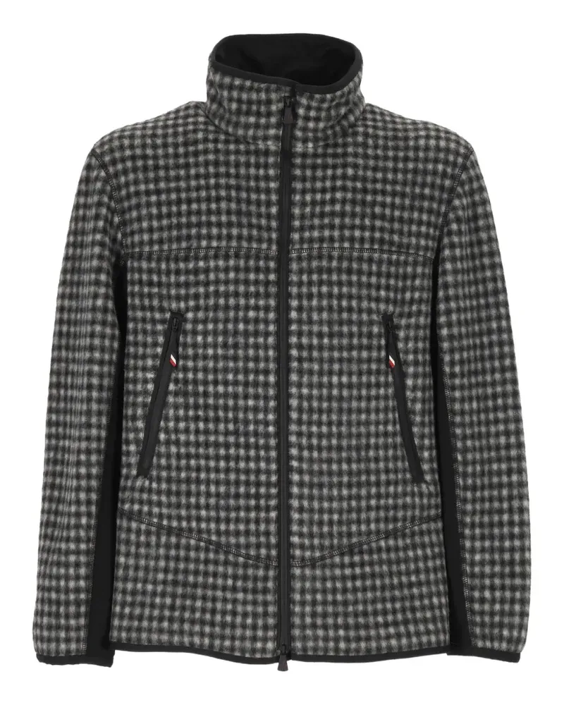Moncler Vichy checked zip-up ski sweatshirt - Schwarz Schwarz