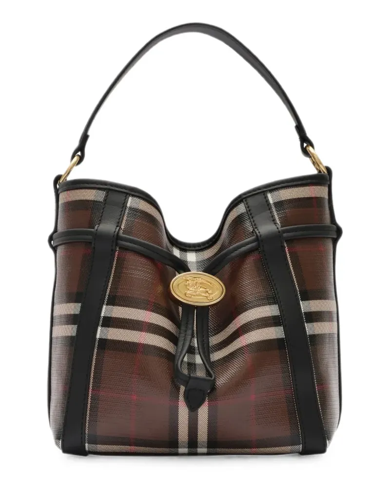 Burberry Mini Beuteltasche mit Check - Braun Braun