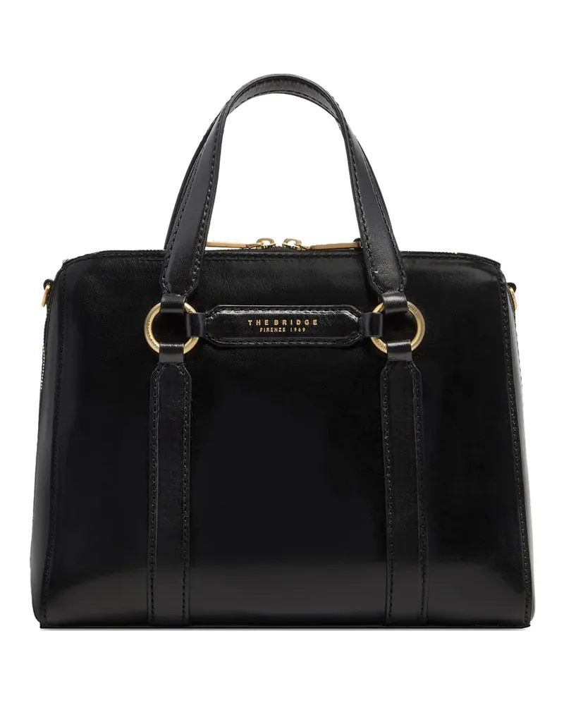 The Bridge Laura large leather tote bag - Schwarz Schwarz