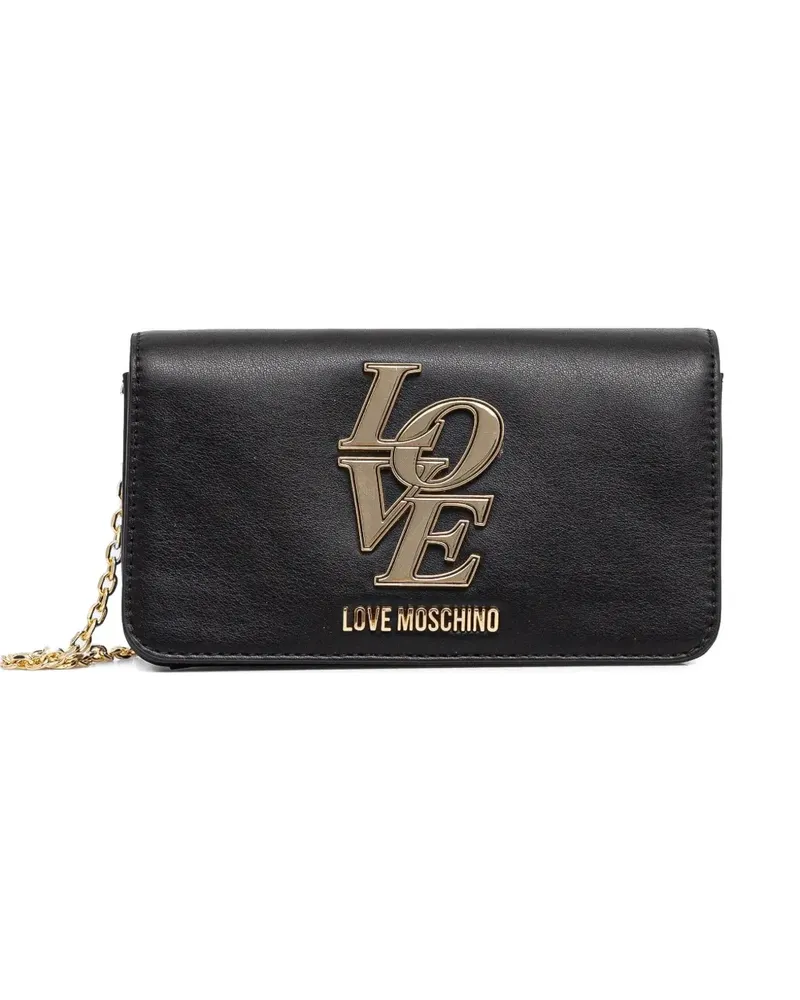 Moschino Clutch mit Logo - Schwarz Schwarz
