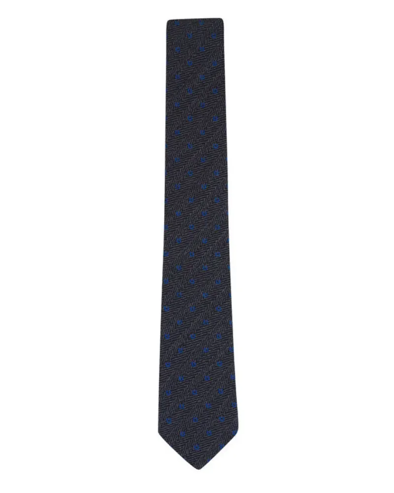 Ferragamo herringbone pattern tie - Grau Grau