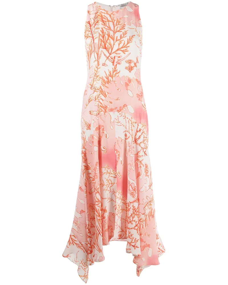 Stella McCartney Trägerloses Kleid mit tropischem Print - Orange Orange