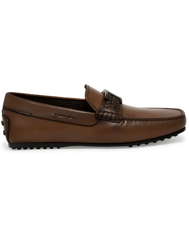 TOD'S City Gommino braided-detail loafers - Braun Braun