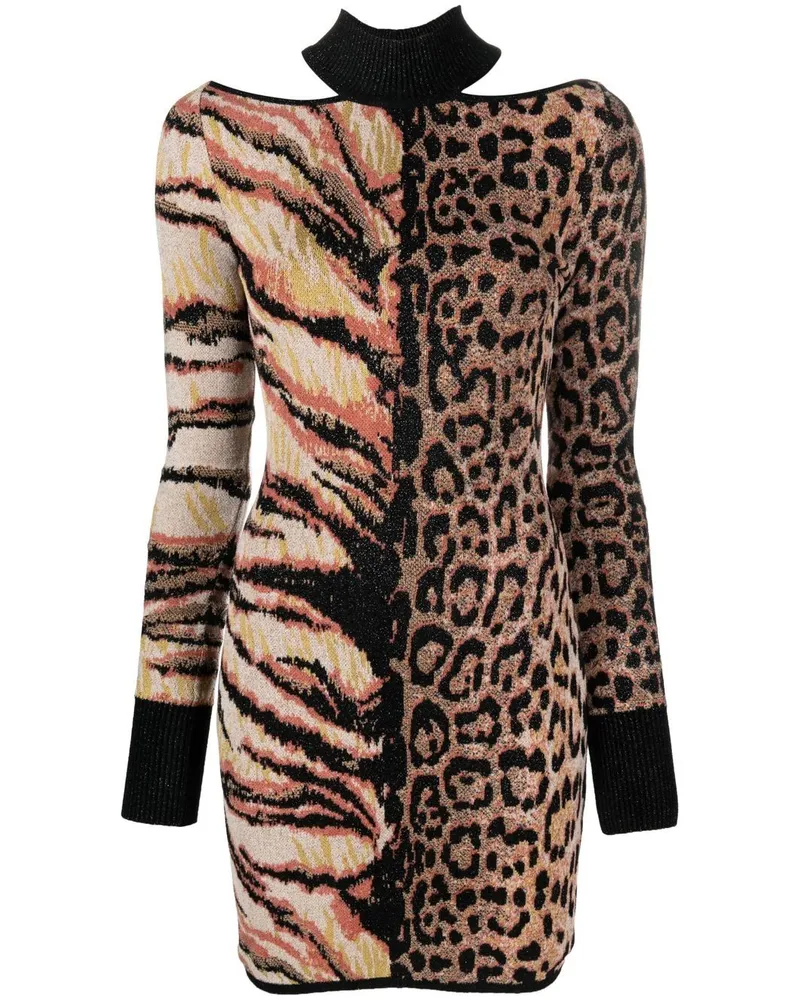 Roberto Cavalli Kleid mit Animal-Print - Nude Nude