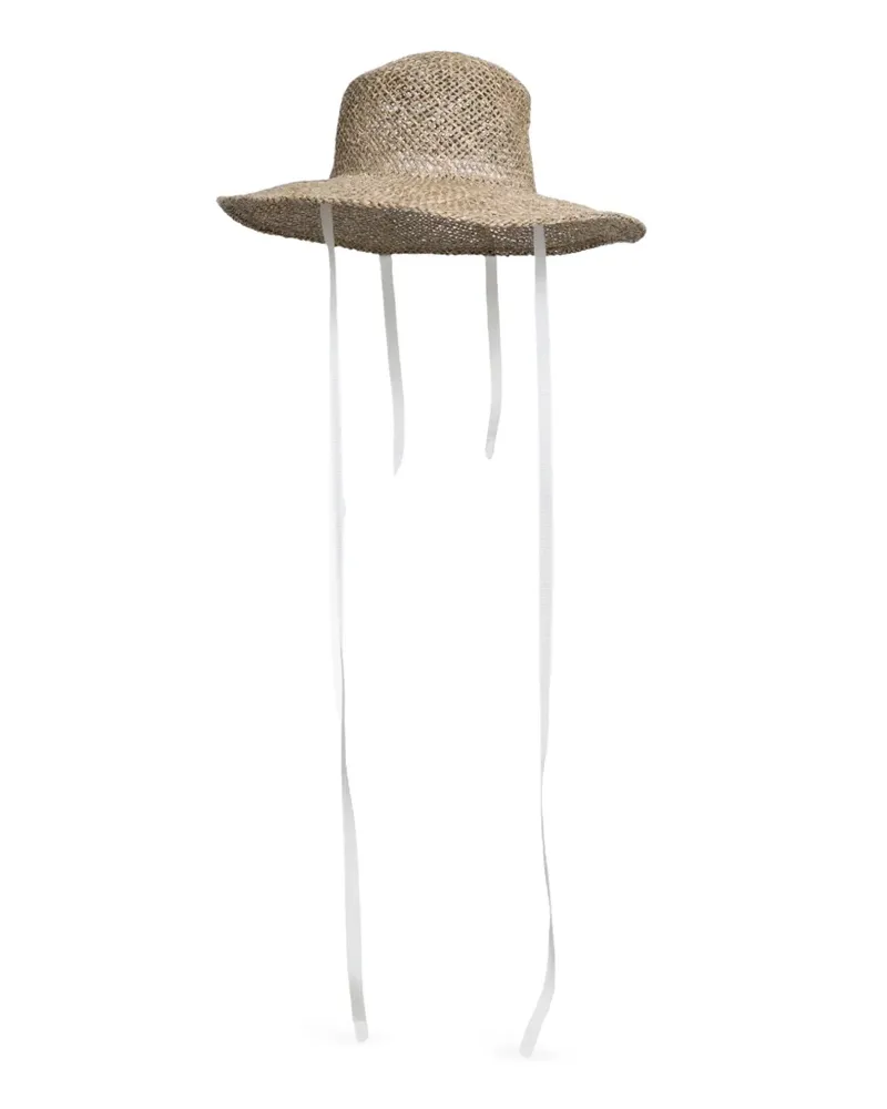 SCHA Canotier Big woven hat - Nude Nude