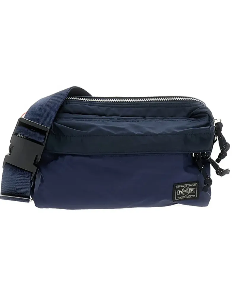 PORTER-YOSHIDA & CO logo-patch shoulder bag - Blau Blau