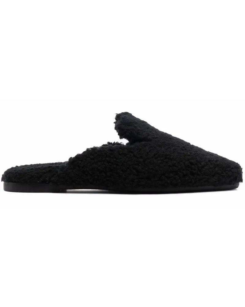 HUGO BOSS Slipper aus Faux Shearling - Schwarz Schwarz