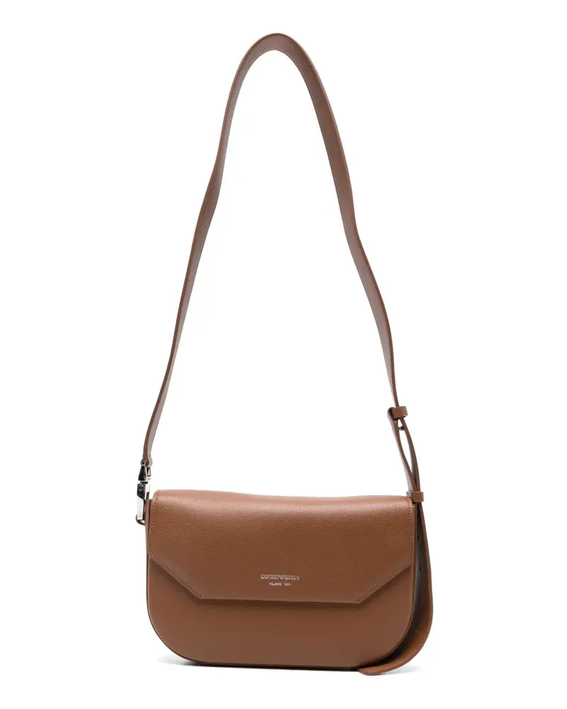 Emporio Armani 1981 Schultertasche aus gekörntem Leder - Braun Braun