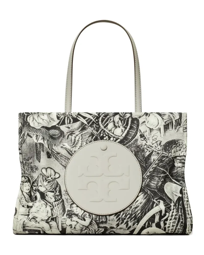 Tory Burch Mittelgroße Ella Tote Bag mit Ketten-Print - Grau Grau