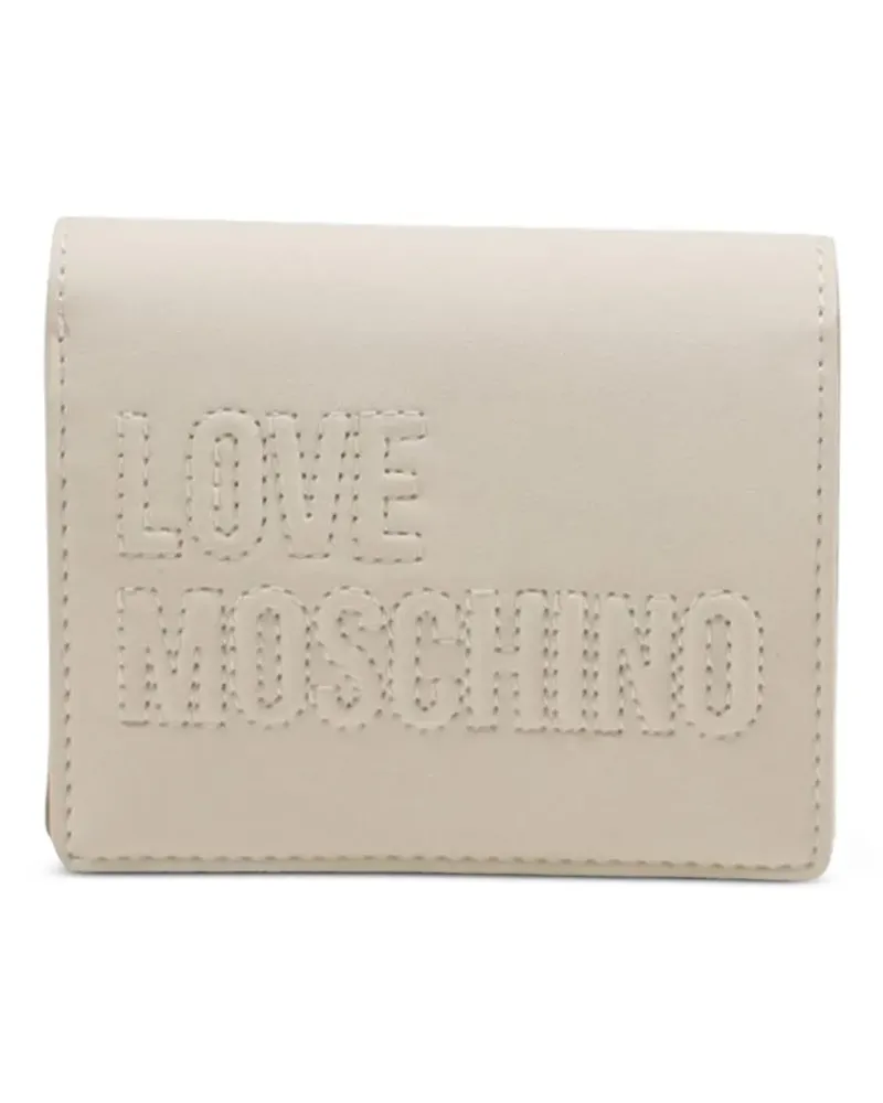 Moschino embroidered logo wallet - Nude Nude