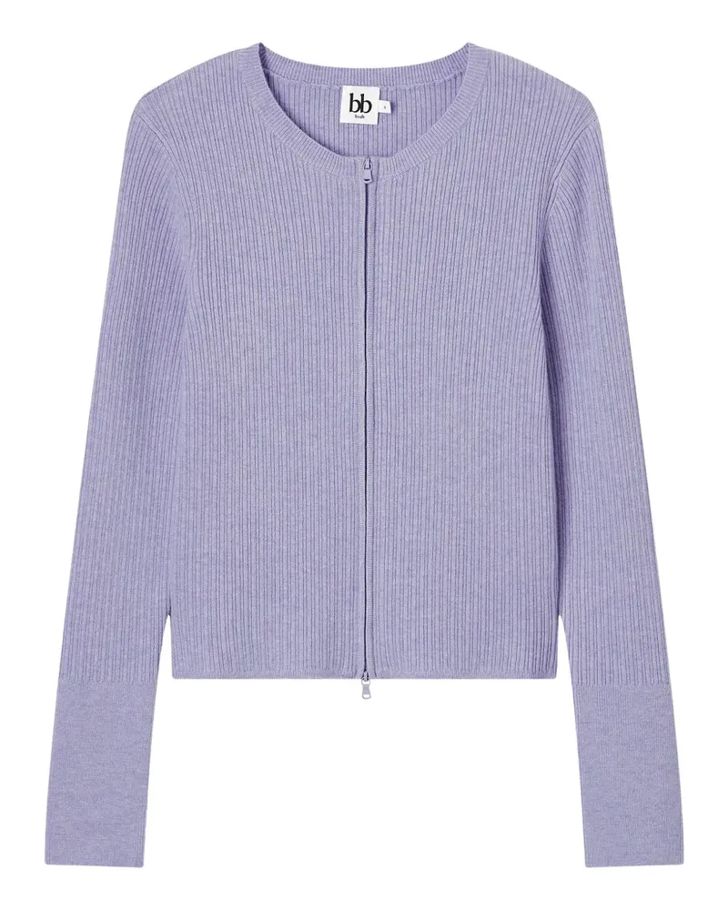 b+ab Gerippter Cardigan - Violett Violett